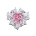 2026 New Light Luxury Full Diamond Ring Fine Jewelry Zircon High Carbon Diamond 925 Sterling Silver pink love Ring