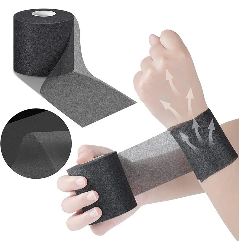 Sports Tape Exercise Foam Roller with Wrap Prewrap Comfortable and Supportive Sports Bandage