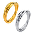 Joolim Jewelry Wholesale 18K Gold Plated Two Circle 2 PCS/Set Stainless Steel Rings for Women MegaBDM