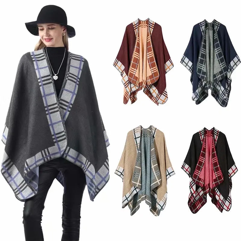 Hot Sale Women's Winter Jacquard Pashmina Shawl Warm Cashmere Cardigan Poncho Cape for Travel Traditional Winter Scarves Shawls MegaBDM