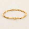 4MM Round Bead Ball Stainless Steel Stretch Bracelet Jewelry 18k Gold Plated Elephant Beaded Bracelet