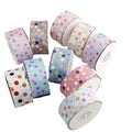Rainbow Color Polka Dots Lace Print Webbing 38mm Single Face DIY Hair Accessories Clothing Gift Box Decorative Ribbons Children
