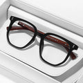 Custom Logo 2025 Retro TR90 Square Optical Eyeglasses Wood Grain Rivets Anti Blue Light Glasses Frames for Men Women