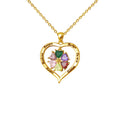 Micro Insert Zircon Pendant Clavicle Chain with 12 Color Heart Crystal New Unique Design Gold Plated Brass Jewelry Trendy Style