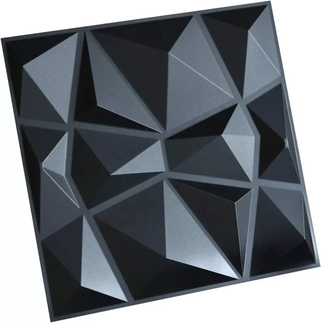 UDK Factory Price Easy DIY PVC 3D Geometric Wall Panel No Glue on Back Wall Board Background Deco Matte Black