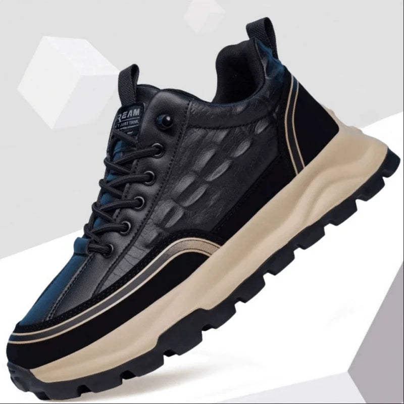 Lace up Waterproof Men's Anti-slip Walking Style Shoes Leather Sports Shoes for Men