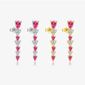 FUAMAY Fashion Luxury Party Drop Earrings 18K Gold Plated 925 Sterling Silver Dainty Trio and Rose CZ Gradient Earrings Women