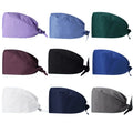 Oem logo Nurse Surgical Cap 100%cotton Doctor Dental Medical Women Men Scrubs Hat Adjustable Bouffant Hospital Scrub Hats