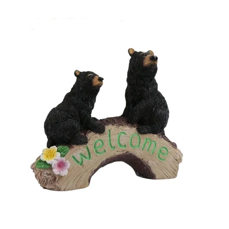 Bear-shaped Resin Art Souvenir Hand-painted Fashion Garden Ornament for Outdoor Decoration