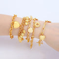 Jxx 2023 Summer Hot Selling New Design Personalized Heart Charm Bracelet Fashion Jewelry Bracelet Gold Plated