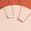 Horizonnal Design Stainless Steel Rectangle Bar Necklace Stick Blank Bar Pendant Choker Necklace