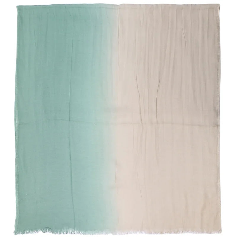 2026  Fold Spell Ms Popular Gradient Color Cotton and Linen Scarf Double Color Hair Fringed Linen Collar Headscarves