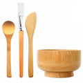 Free Custom Logo Natural Bamboo Cosmetic Mixing Bowl & Brush Spatula and Spoon Sets Bamboo Bowl  Beauty Skin Care Tool