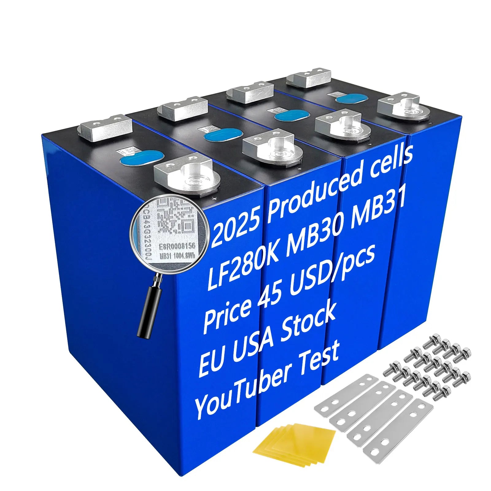 EU Stock LF280K 3.2V 314Ah Prismatic LiFePO4 Battery Cell for Solar Energy Storage with 8000 Cycles