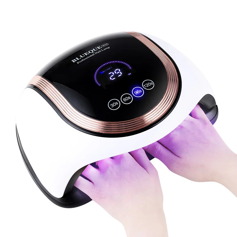 BLUEQUE V11 180W UV LED Nail Dryer Professional Gel Polish Curing Light with LCD