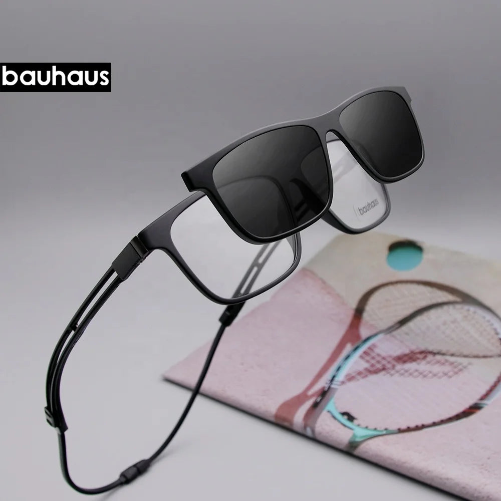 0715 Bauhaus New Sport Best Optical Frame with Magnetic Clip on Sunglasses