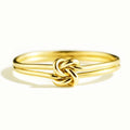 Huitan S925 Wholesaler Trend Two Layers Cross Knot Design Gold Plated Finger Band Ring for Fashion Women Jewelry Sterling Silver