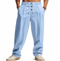 Men's Autumn Breathable Casual Trousers Loose-Fitting Straight-Leg Quick-Drying Linen Pants MegaBDM