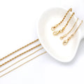 Wholesale Fashion Design Jewelry Necklace 14K Gold Plated 1mm 2mm Twisted Shape Fried Dough Twists Necklace for Men and Women