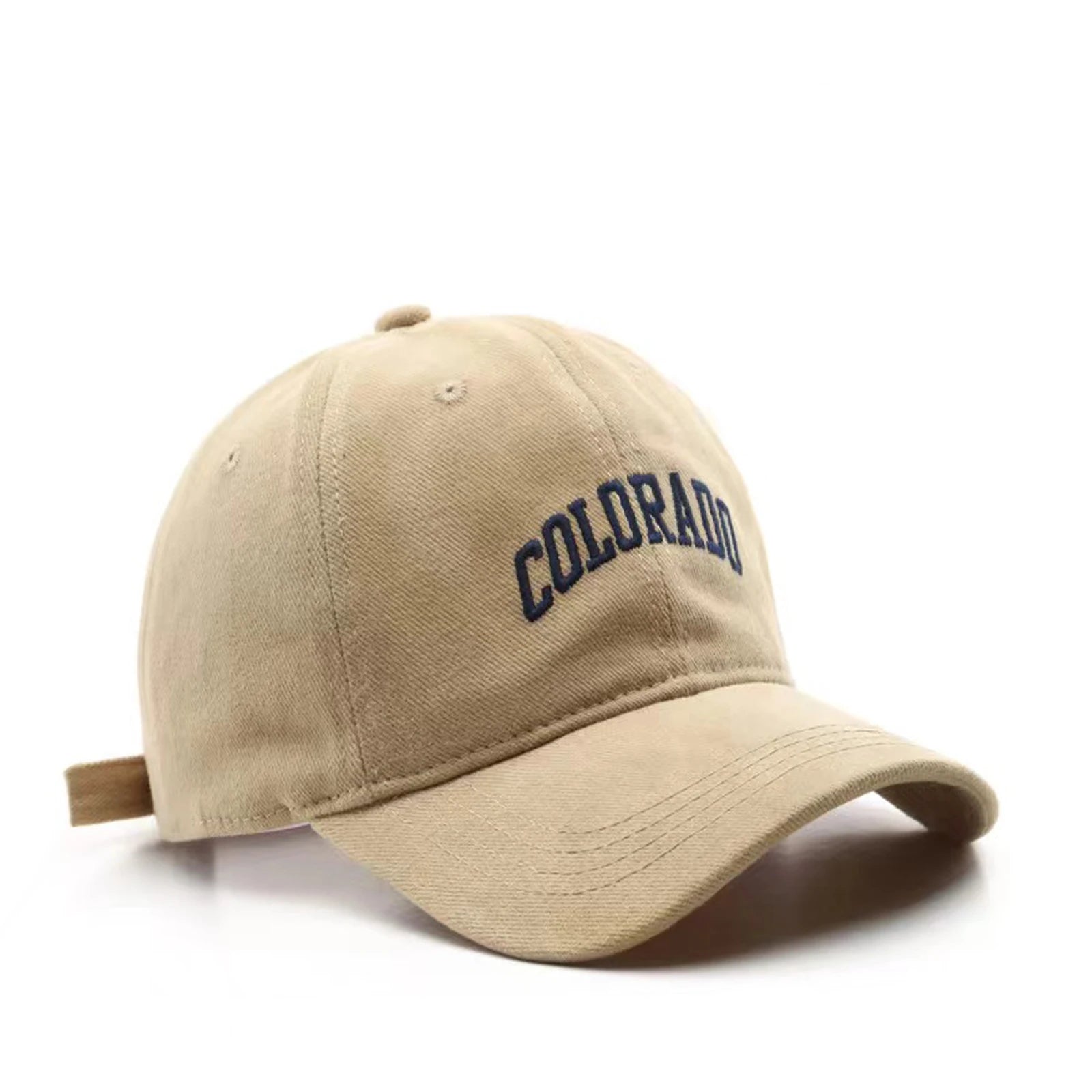Private Logo Baseball Cap with Embroidered Letter on Cotton Twill Fabric Soft Baseball Hat Metal Buckle Closure Unisex Adult Hat