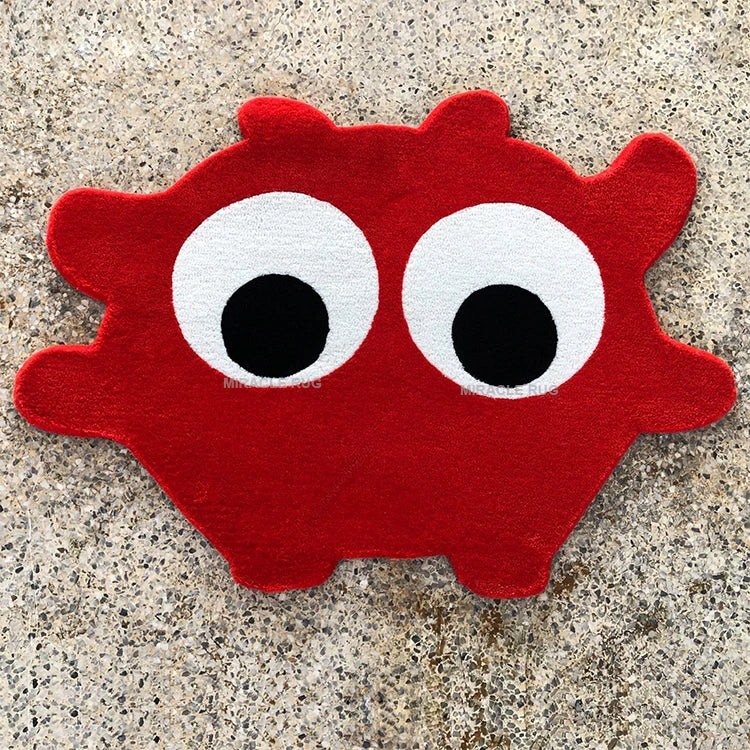 High Pile Custom Art Area Rug Hand Tufted Happy Face Carpet with Logo Anime Design Cut to Shape Cartoon Custom Carpet Rug