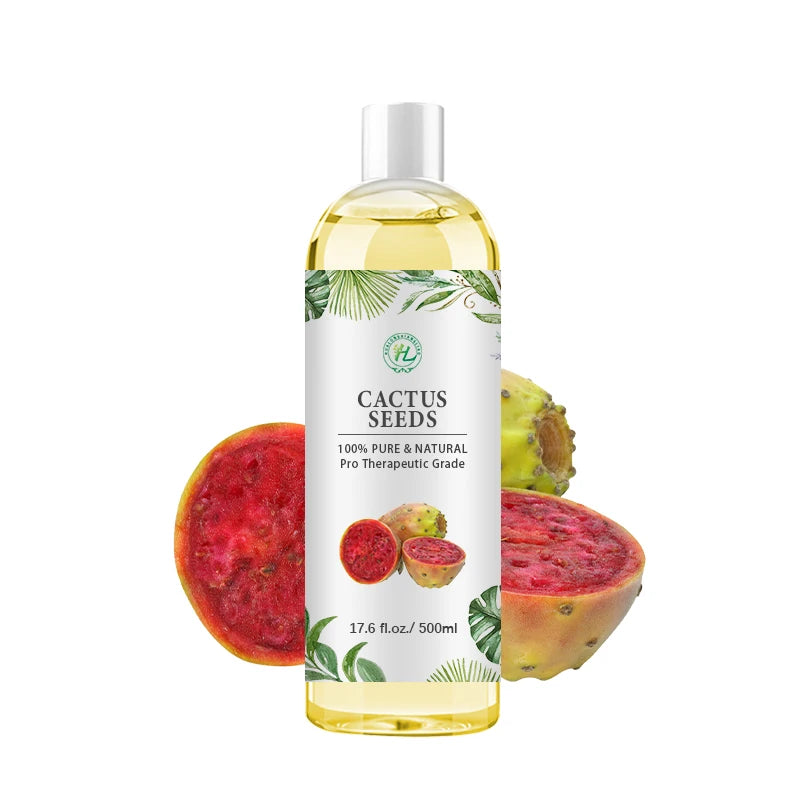 HL - Moroccan Prickly Pear Seed Oils Supplier 500ML Cactus Oil Carrier Oil for Face Moisturizer | Cold Pressed