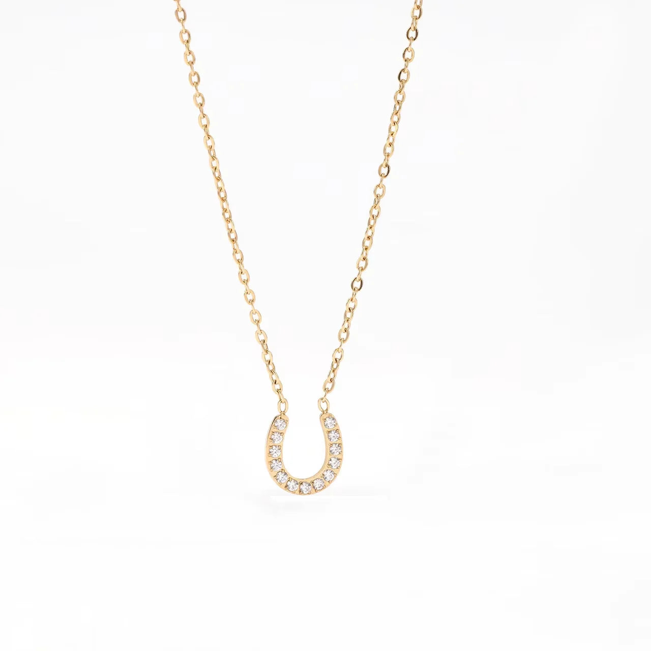 Fashion Stainless Steel Wholesale square Zircon Stone Horse Necklaces Silver Girl's Gift Trend 2024 Necklace