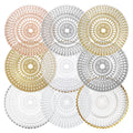 Wholesale Bulk 13Inch Under Plate Mat Placemat Handmade Tableware Gold Silver Clear Crystal Glass Chargers Plates for Wedding