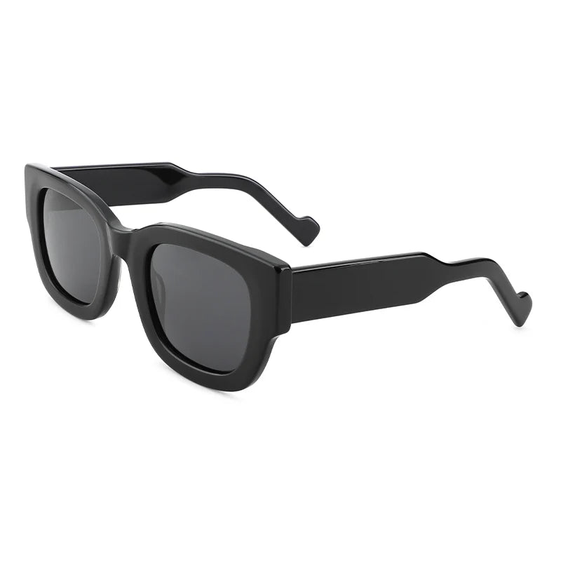 Protection Uv Sunglass  Vintage Pilot Cellulose Acetate Black Sunglasses Men