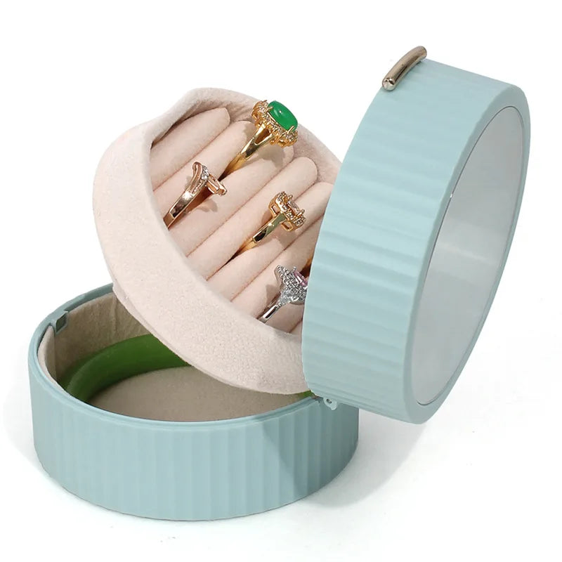 Tongxing Custom Wholesale Velvet Round Jewellery Boxes Joyeros Ring Pendant Bracelet Small Mini Jewelry Box Display Case Storage