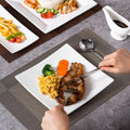 Wholesale Customized Ceramic Dinner Plate 8/10/12 Inch Square White Dinner Plates Buffet Steak Plates