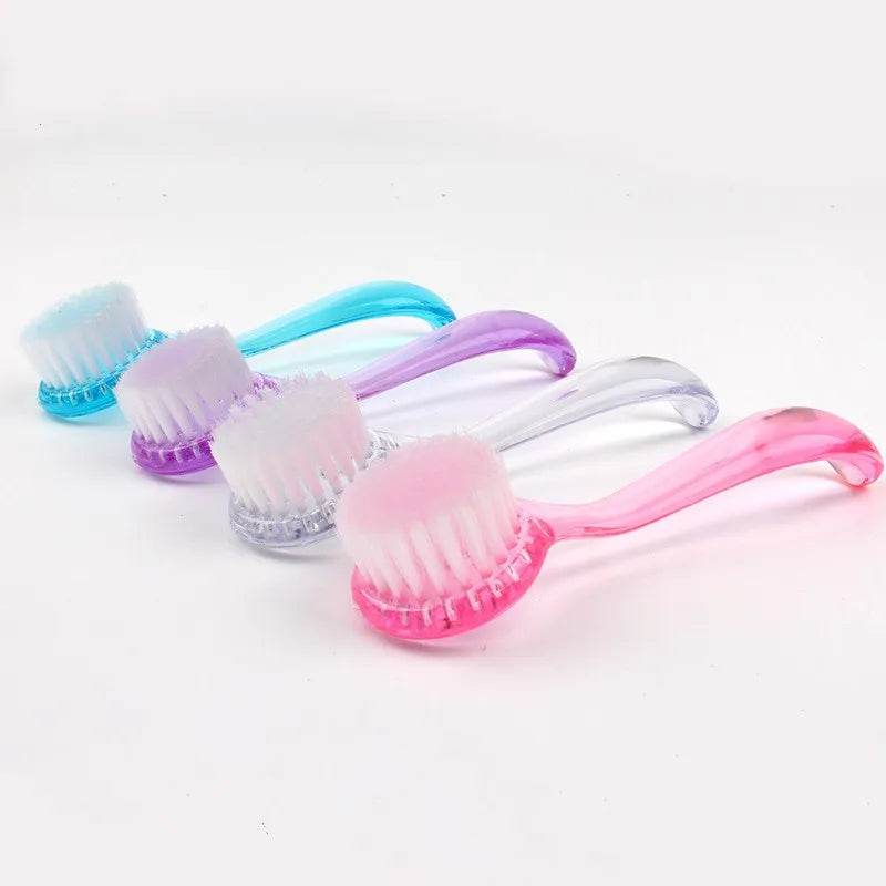 Professional Nail Art Dust Washing Brush Head Soft Bristle Plastic Handle Beauty Makeup Cleaning Brush Manicure Pedicure Tools