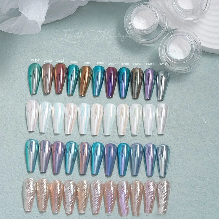 2024 New 0.3g /0.5g Mirror Effect Chrome Magic Nail Chrome Powder Metal Mirror Effect Nail Art Pigment Powder Fine Glitter