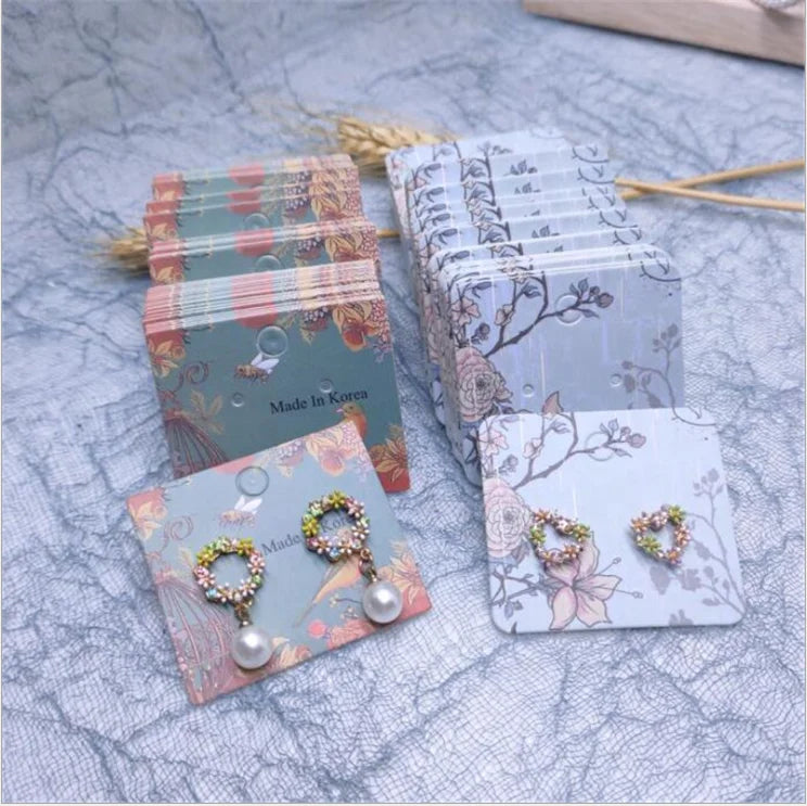 Custom Printed Business Card Display Holders New Style Coated Paper Jewelry Necklace Earring Hairpin Tags for Display
