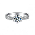 Elegant 925 Sterling Silver 1ct Moissanite Engagement Ring Rhodium Plated  Moissanite Promise Ring for Women