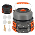 Portable 9pcs Non-Stick Cookware Set Cheap Outdoor Camping Accessories for Hiking Backpacking Picnics Travel-Friendly