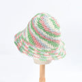 Summer Women Colorful Tie-Dye Paper Straw Hat Vacation Travel Hollow Out Woven Beach Sun Hat Sunshade Casual Bucket Hat