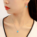 Fashion Dainty Gold Plated Crystal Charm Earring Necklace Custom Fine Zircon Pendant Jewelry Set for Women