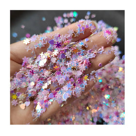 500g/bag Loose Colorful Sequins Beautiful Snowflake Flower Glitter Confetti Nail Art 3mm Sticker