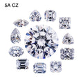 Factory Direct Sales 5A Cubic Zirconia White Color Round Oval Pear Heart Fancy Cut CZ Loose Gemstone for Jewelry Making