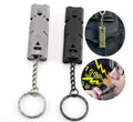 Double Tubes Emergency Survival Camping Whistle with Lanyard Keychain