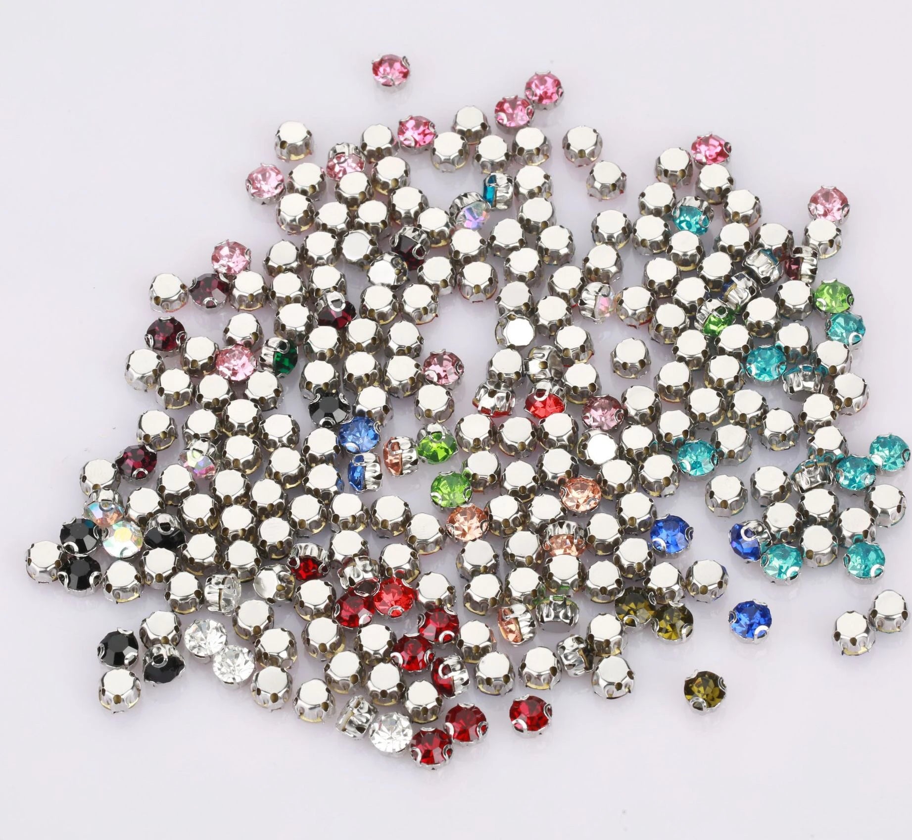 SINRONG 3D Claw Diamond Crystal Glass DIY Wedding Dress Accessories Loose Rhinestones for Clothing & Hair Decorations