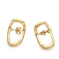 Contracted Design Fashion Stud Earring Gold Color Curved Line Statement Earrings for Women Trendy Jewelry