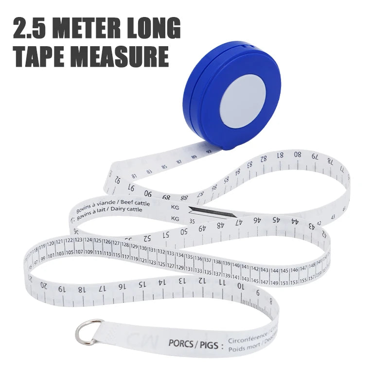 Pig Farm Tape Measure Animal Weight Measuring Tape 98" Retractable Animal Body Weight Tape Measure