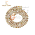High Quality 14mm Cuban Necklace Hip Hop Jewelry Silver Moissanite Electroplated Link Chain Featuring Pearls Zircon