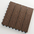 Modern 22 mm WPC DIY Decking Floor Tiles Anti-Slip Interlocking Design Brushed Wood Grain for Outdoor Garden Waterproof Feature