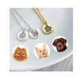 2022 New Pet Portrait Necklace Custom Cat Dog Photo Jewelry Pet Birthday Gift for Pet Lover Engraved Portrait Necklace
