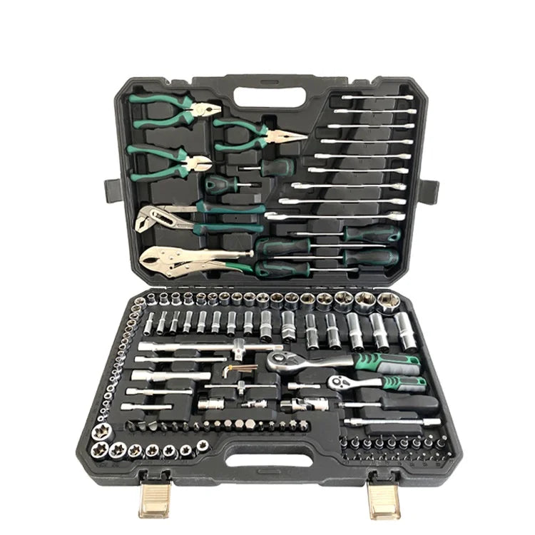 131-Piece CR-V Automotive Repair Adjustable Socket Wrench Set with Hard Case Hand Operated OEM Metric Tool Box