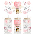 Factory Custom 16oz Glass Cup Wrap Transfers Waterproof Reusable Eco-Friendly Valentines Design UV for Sticker Multi-Size