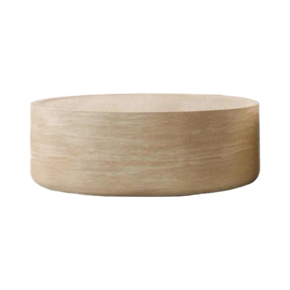 HZX Wabi-sabi Modern Round Creative Table Natural Cave Stone for Living Room Tea Home Light Luxury Polished Finish for Hotels